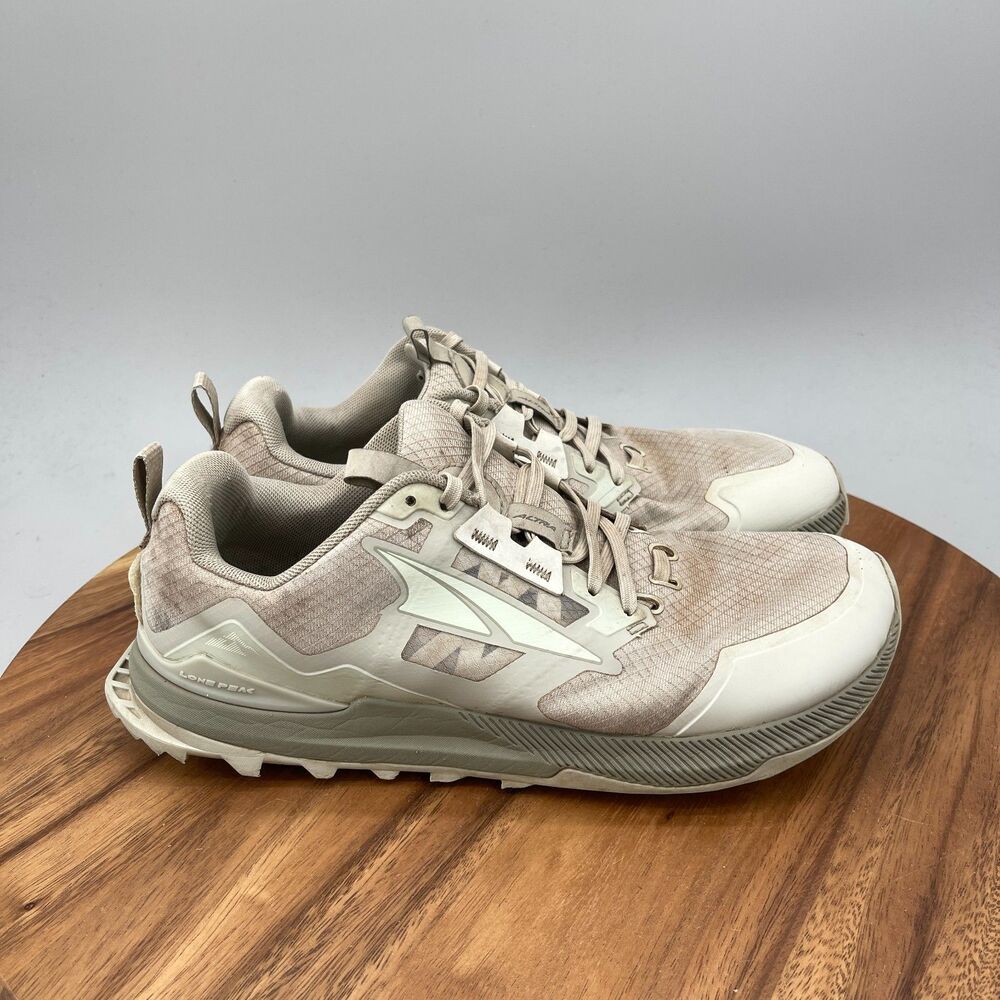 Altra Lone Peak 7 Shoes Mens Size 9.5 Beige Trail Running Comfort Hiking Sneaker